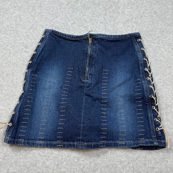 Y2k Comfort Jeans Junior Womens Size 3/4 Denim Skirt - Picture 2 of 9